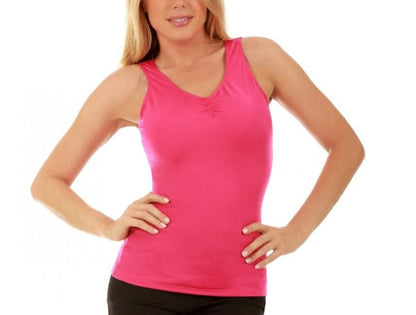 InstantFigure Activewear Compression Hi-Back Shirred Tank Top WA40011