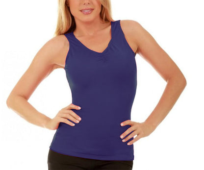 InstantFigure Activewear Compression Hi-Back Shirred Tank Top WA40011