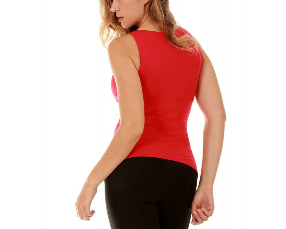InstantFigure Activewear Compression Hi-Back Shirred Tank Top WA40011