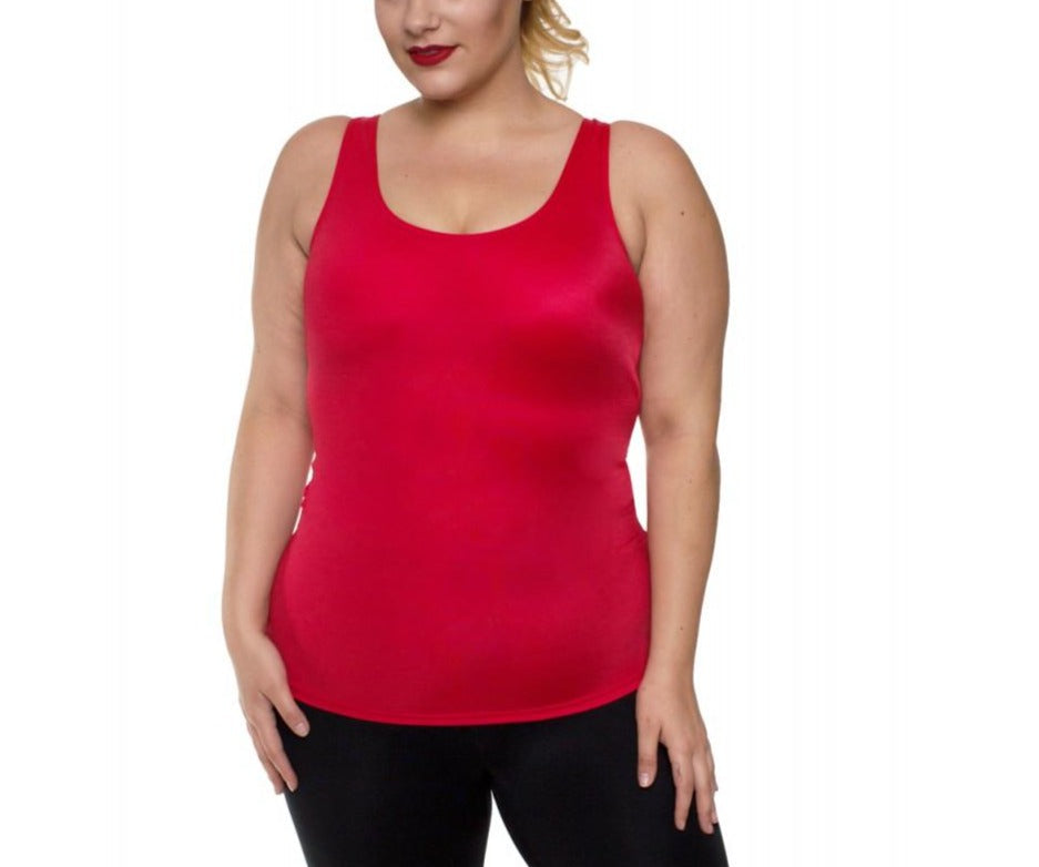 InstantFigure Curvy Plus Size Activewear Scoop Neck Tank Top WA40021C