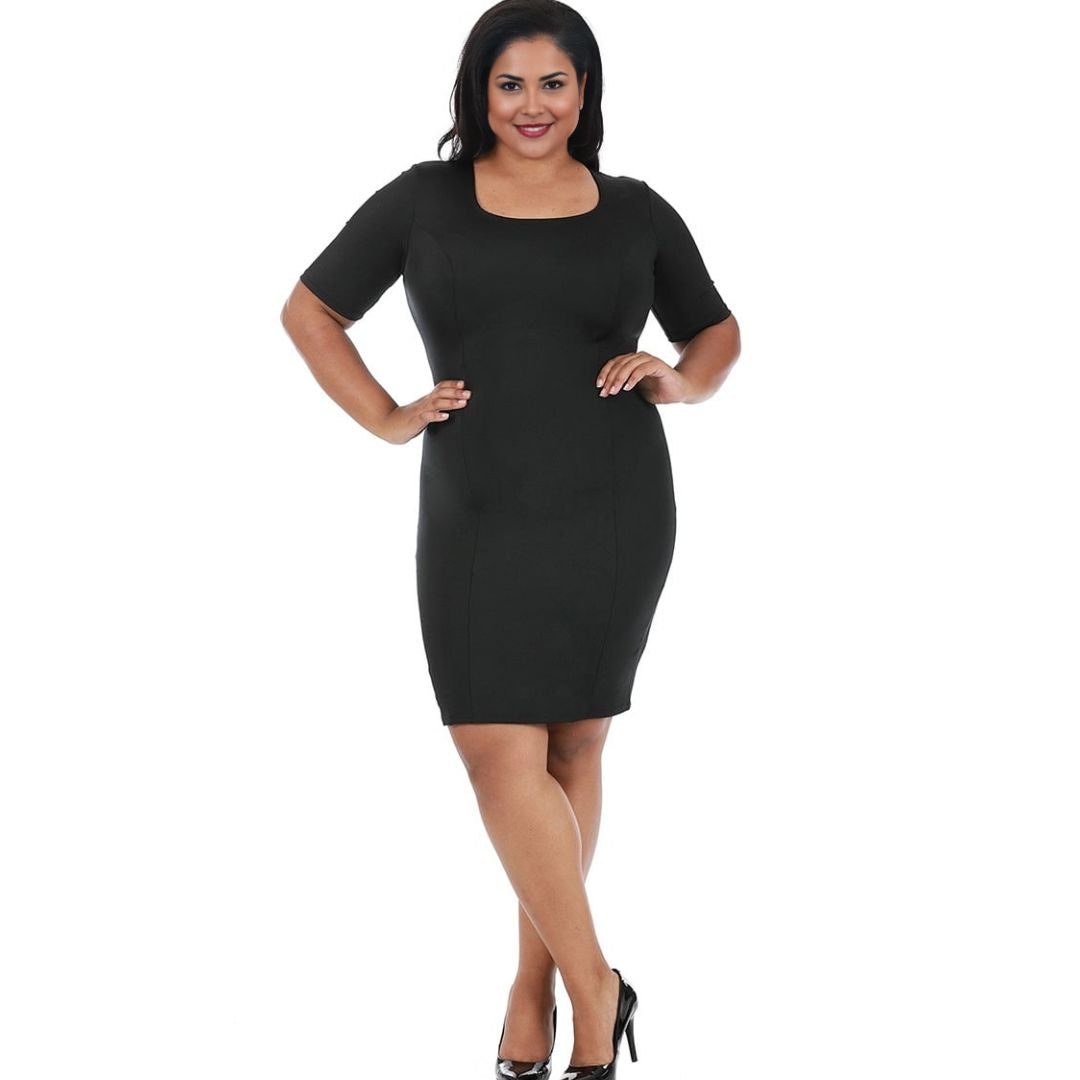 InstantFigure Curvy Plus Size Short Slimming Dress WDA027C