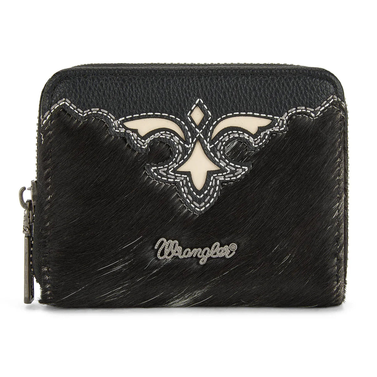 Wrangler Genuine Hair-On Cowhide Zip-Around Wallet