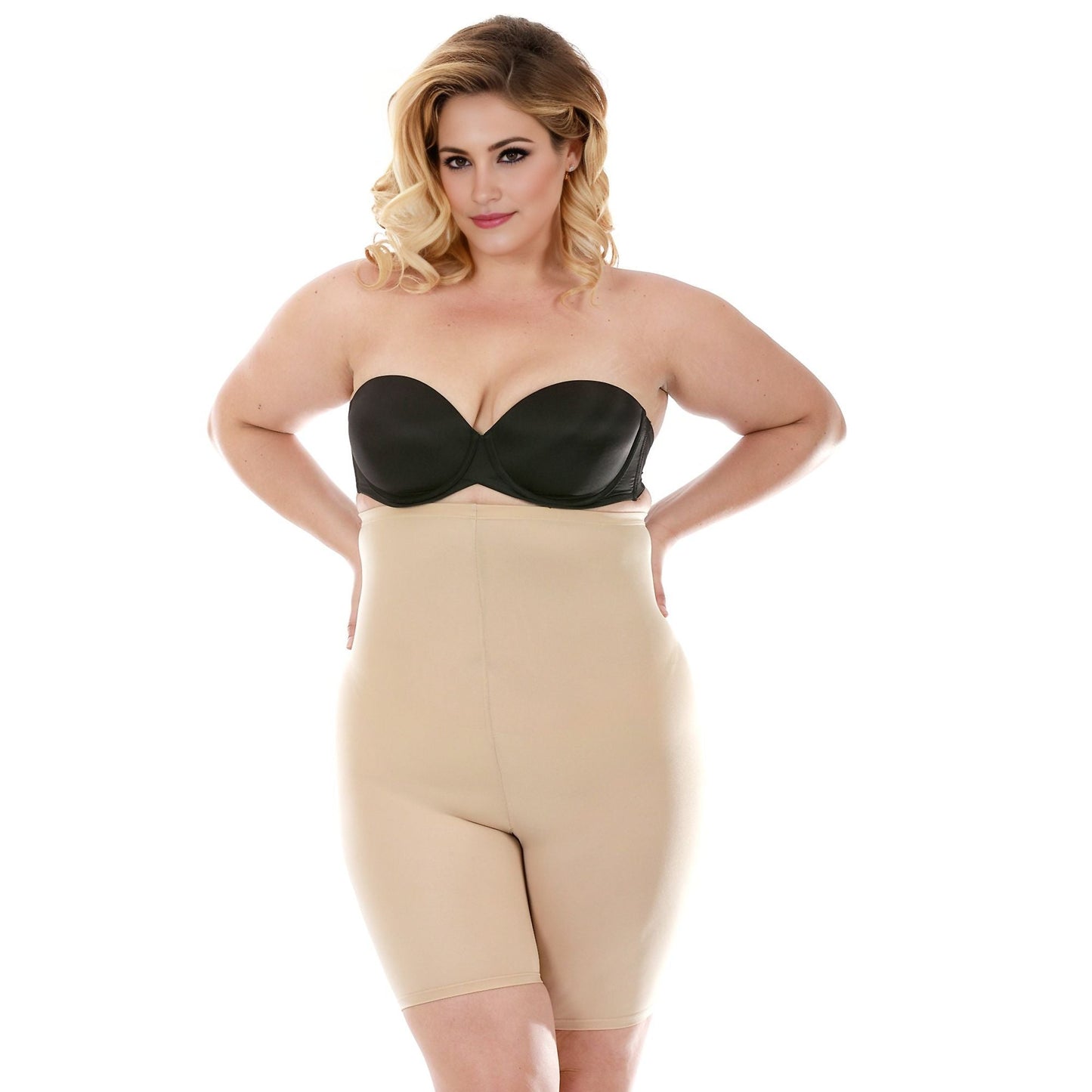 InstantFigure Hi-Waist Shorts Open Gusset Plus Size Shapewear WSH4211C