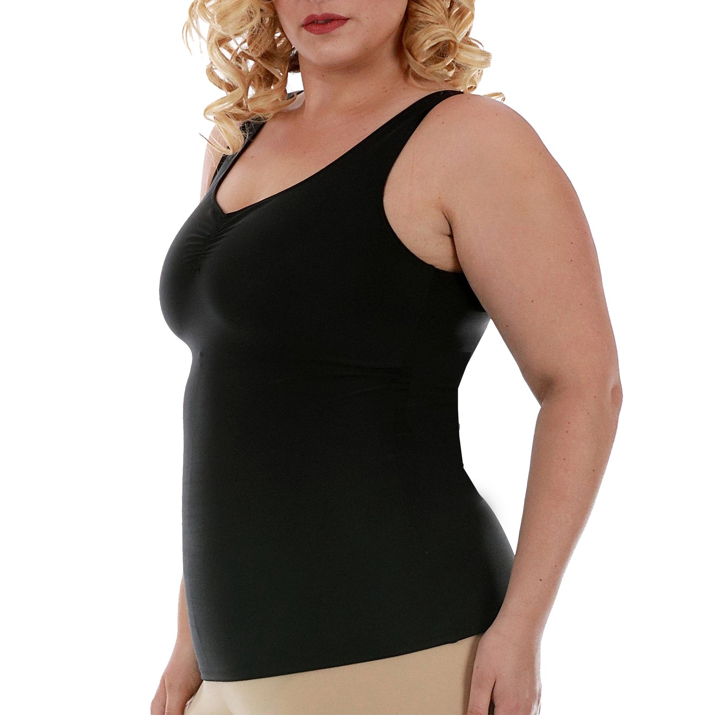InstantFigure Shirred Tank Top Plus Size Shapewear WT40011C