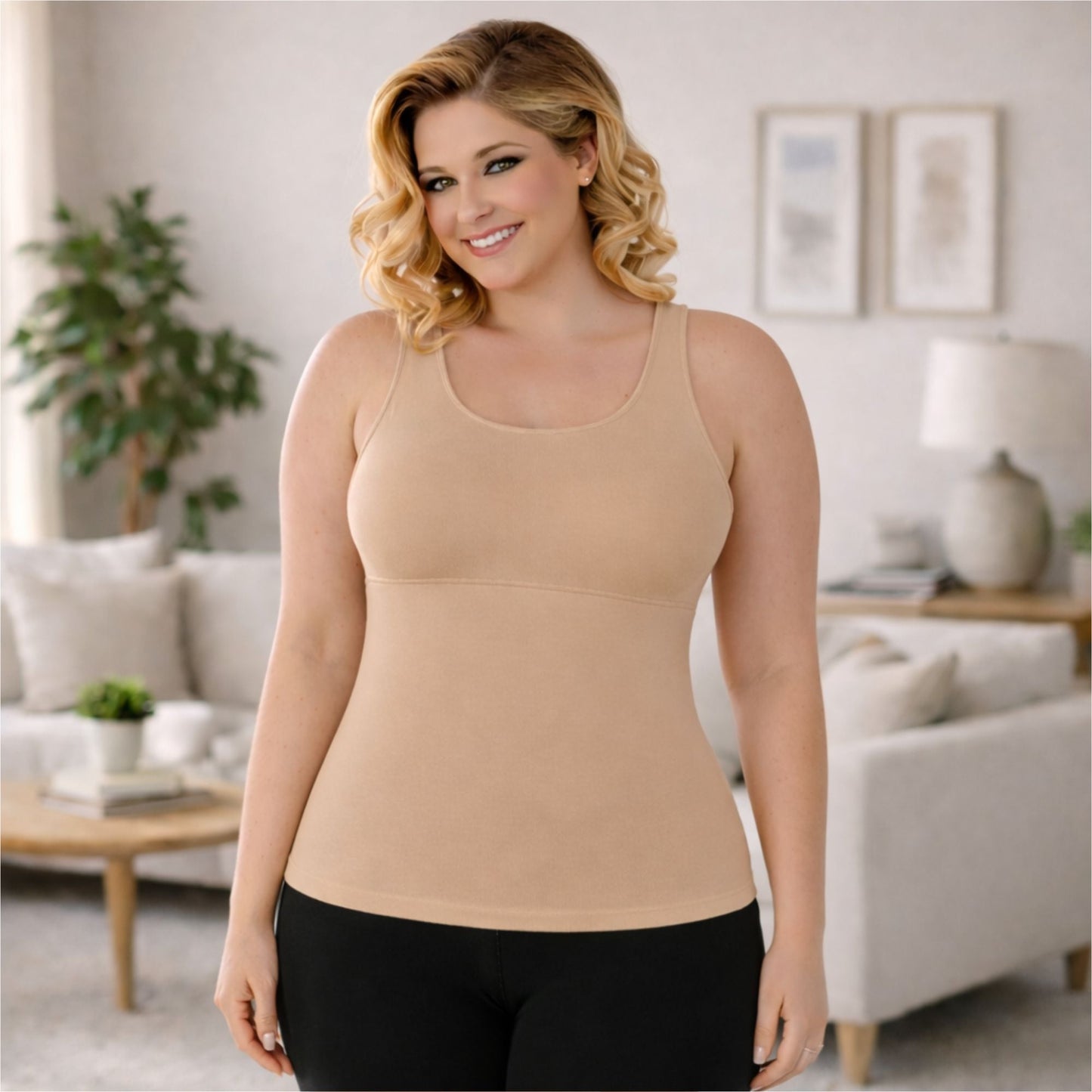 InstantFigure Plus Size Empire Seam Tank Top WT4061C