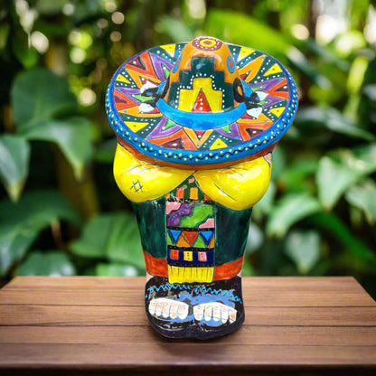 XL Talavera Panchito Statue | Hand-Painted Mexican Pottery Decor