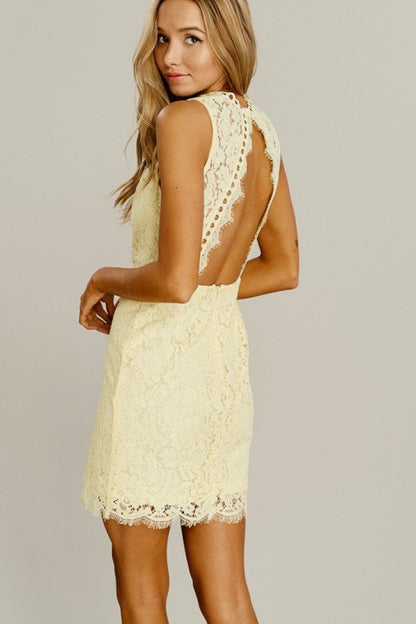 Yellow Crochet Lace Dress