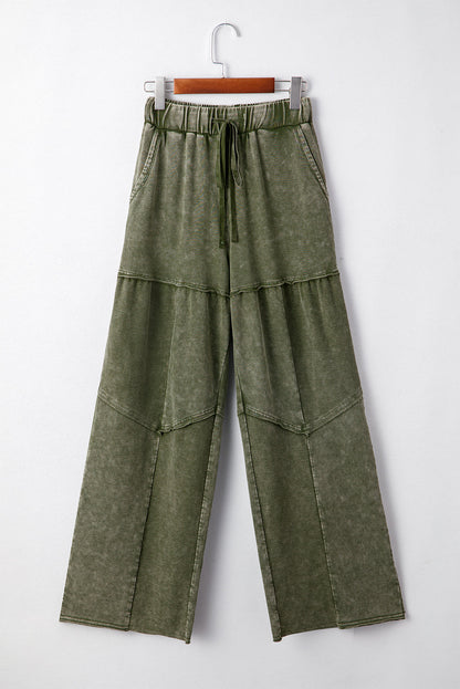 Paisley Leg Patchwork Drawstring Pants