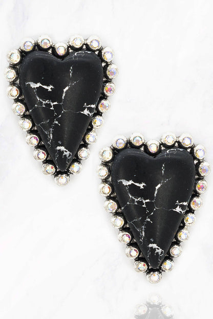 Arc Heart Earrings: Turquoise