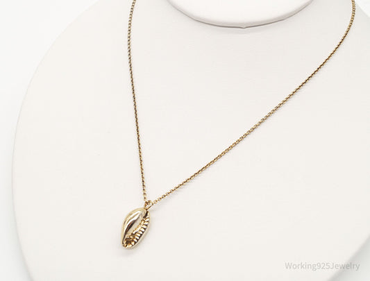 Vintage Mexico Designer Coffee Bean Gold Vermeil Sterling Silver Necklace 16"