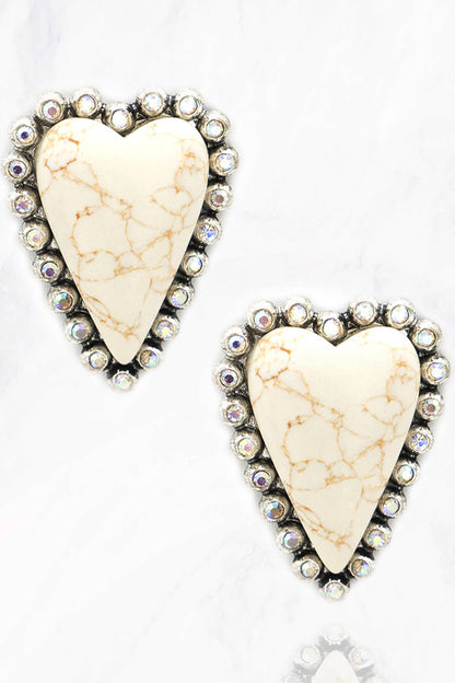 Arc Heart Earrings: Turquoise