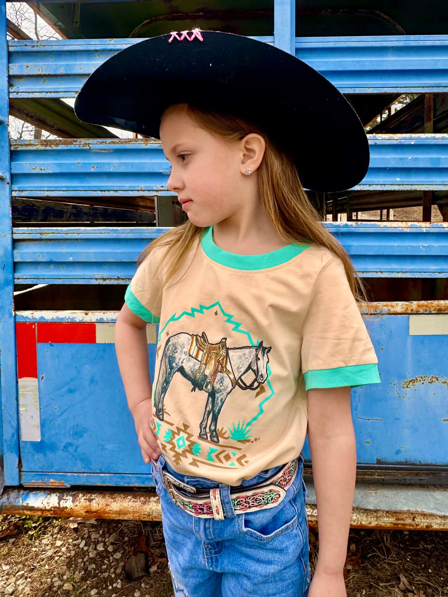 The Mini Turquoise Trail Ringer Tee