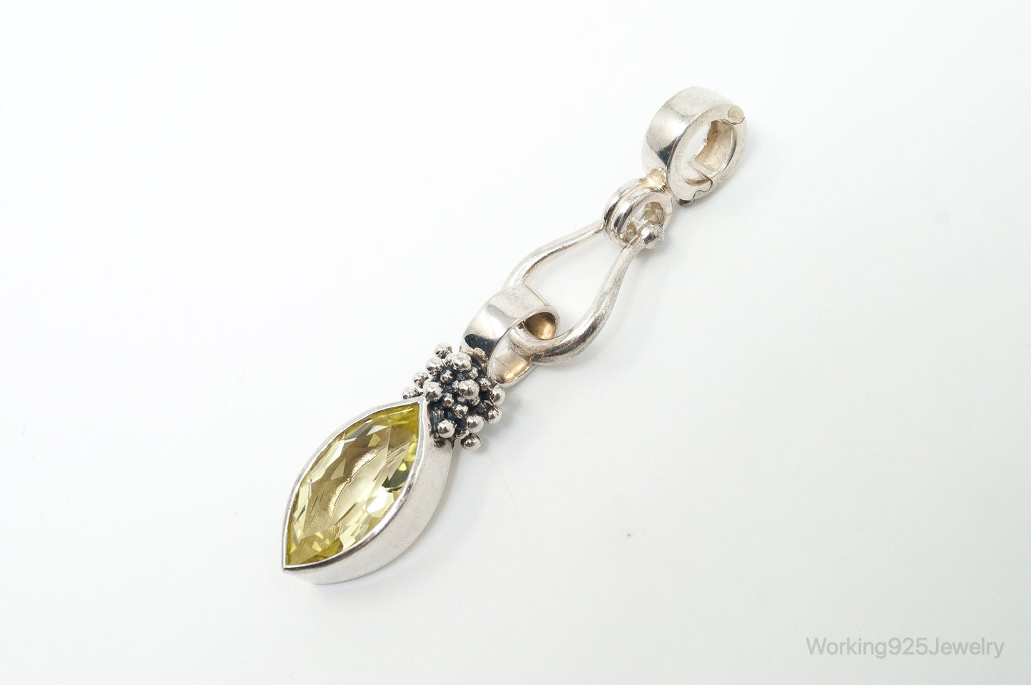Designer Michael Dawkins Citrine Granulated Sterling Silver Necklace Pendant