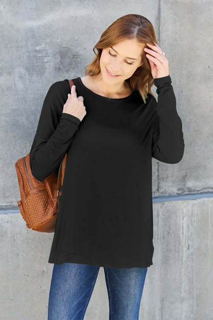 Basic Bae Full Size Relaxed Long Sleeve Tee