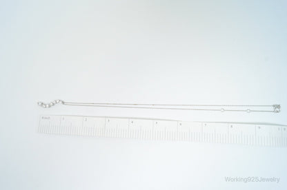 Vintage Cubic Zirconia Journey Necklace Sterling Silver - 18 Inch Chain