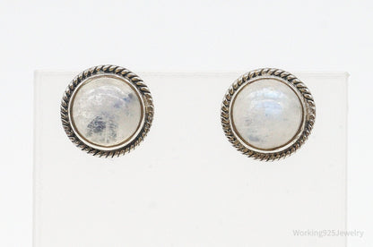 Vintage Moonstone Sterling Silver Earrings