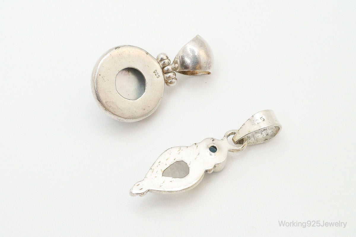 Vintage Multi Gem Sterling Silver Pendants