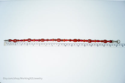 Designer Carolyn Pollack Relios Carnelian Red Jasper Sterling Silver Necklace