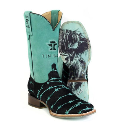 Tin Haul Barbwire Belle - Women's Leather Cowgirl Boot