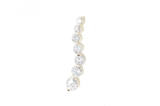 Vtg Gold Vermeil Cubic Zirconia Circles Bubbles Sterling Silver Necklace Pendant