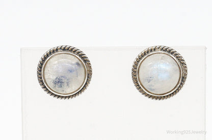 Vintage Moonstone Sterling Silver Earrings