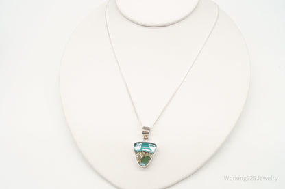 Vintage Dichroic Glass Sterling Silver Necklace