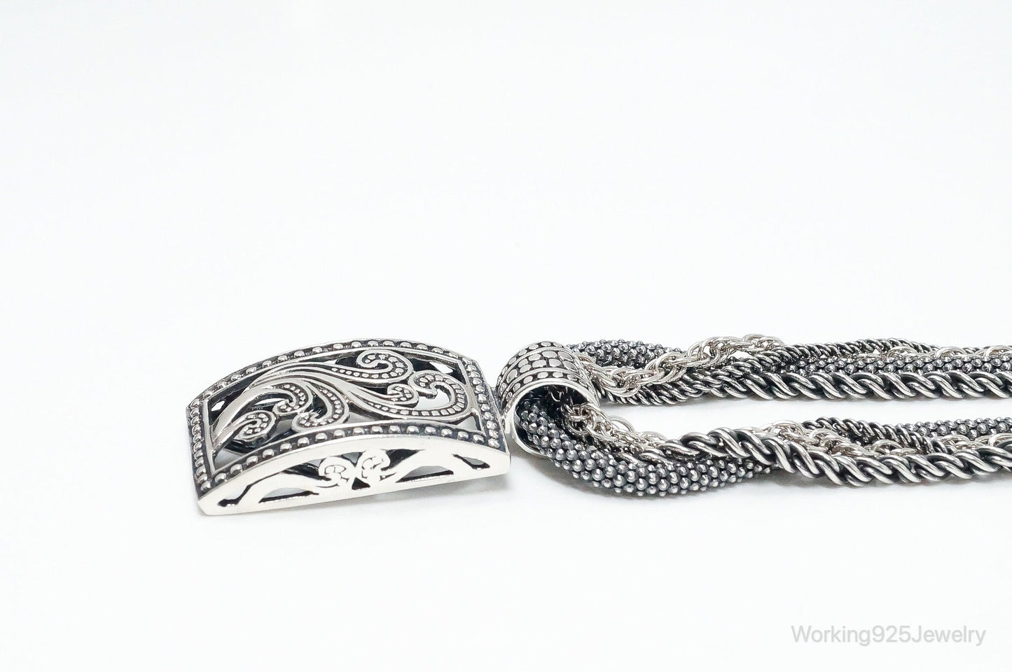Designer Silpada Four Strand Chain Sterling Silver Necklace