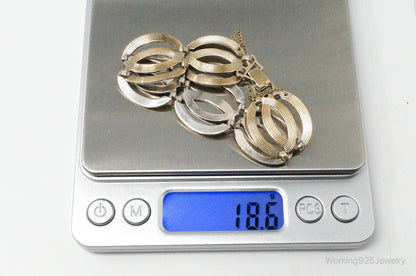 Vintage Designer Symmetalic 14K Gold Art Deco Sterling Silver Bracelet