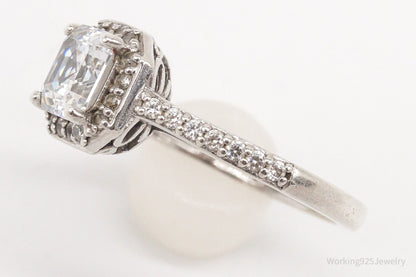 Vintage Cubic Zirconia Sterling Silver Ring Size 9