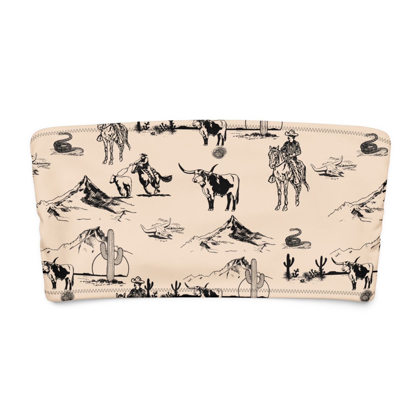 YEEHAW Cowboy Ranch Recycled bandeau bikini top