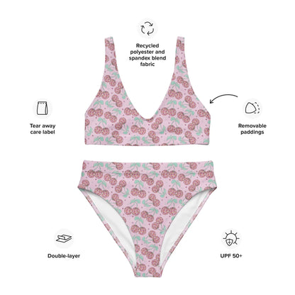 Cherry Groove High Waist Bikini