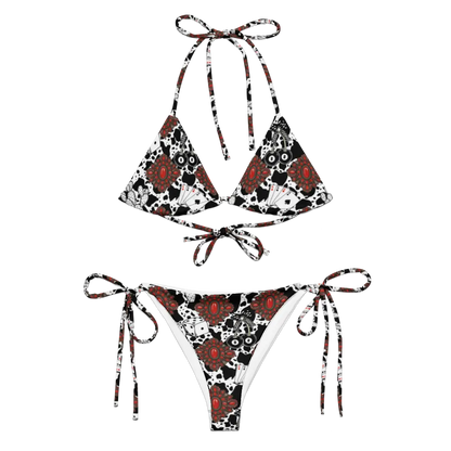 Red Turquoise Western Icon Recycled UPF 50+ String Bikini