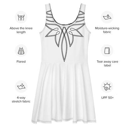 Boot Stitch Print Skater Dress