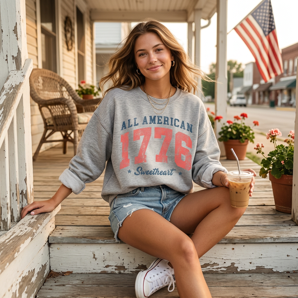 All-American Sweetheart 1776 Vintage Crewneck