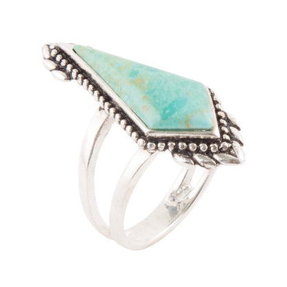 Anemone Blue Turquoise and Sterling Silver Statement Ring