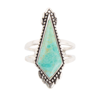 Anemone Blue Turquoise and Sterling Silver Statement Ring