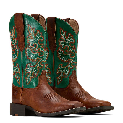 Ariat Women's Round Up Wide Square Toe StretchFit Western Boot