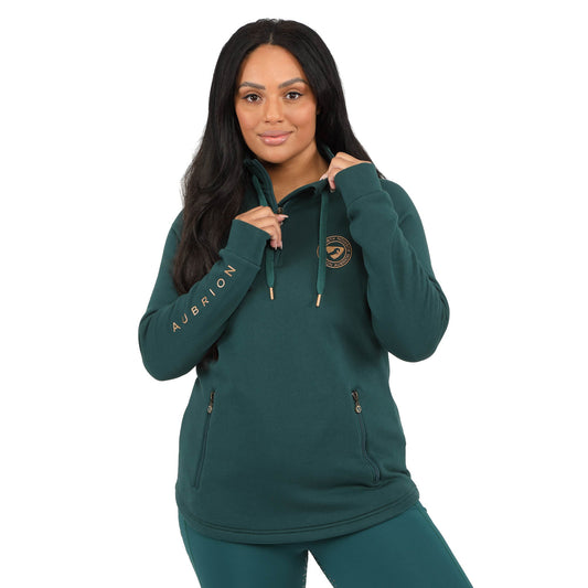 Aubrion Ladies Elm Half Zip Sweatshirt, Dark Green