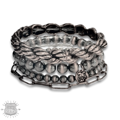 Western burnished metal bracelet set