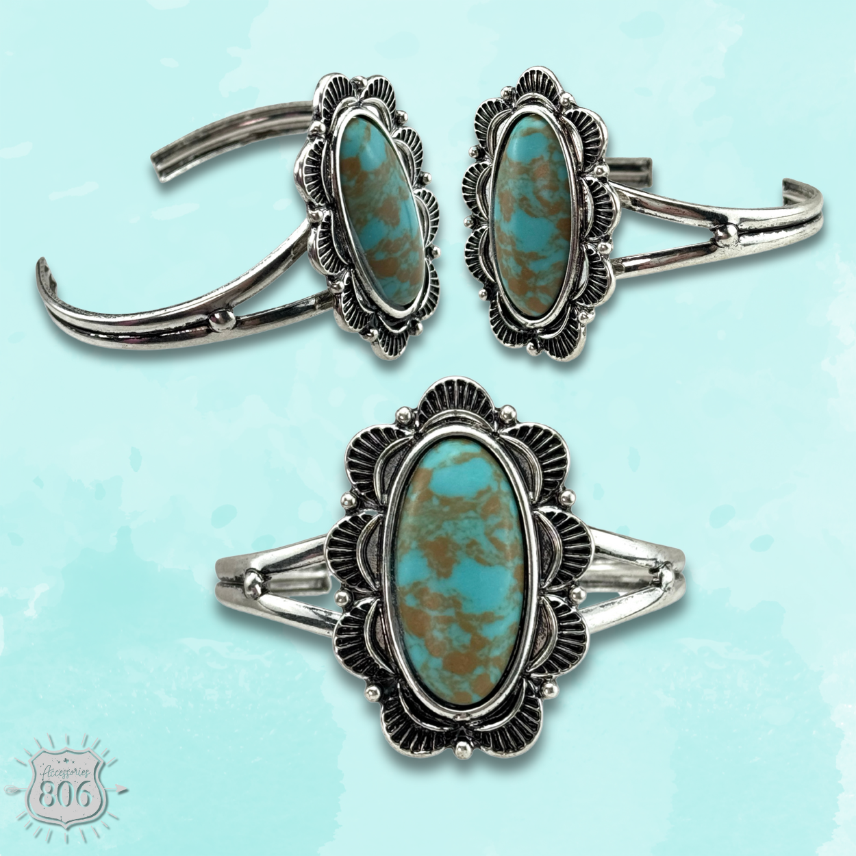 Western style oval stone bracelet