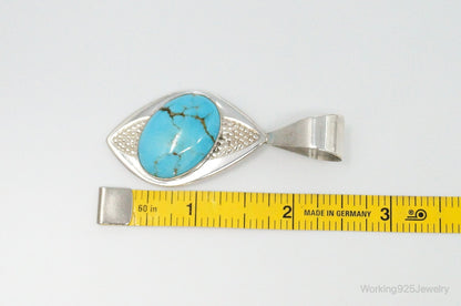 Vintage Desert Rose Trading Co Large Turquoise Sterling Silver Pendant