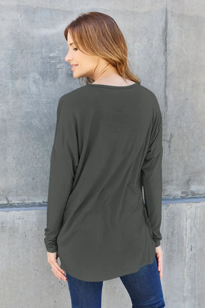 Basic Bae Full Size Relaxed Long Sleeve Tee