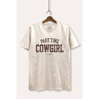 Part Time Cowgirl Western Graphic Mineral Wash Relaxed Tee