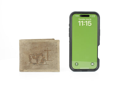 Praying Cowboy Leather Wallet | Branding Iron Western Wear