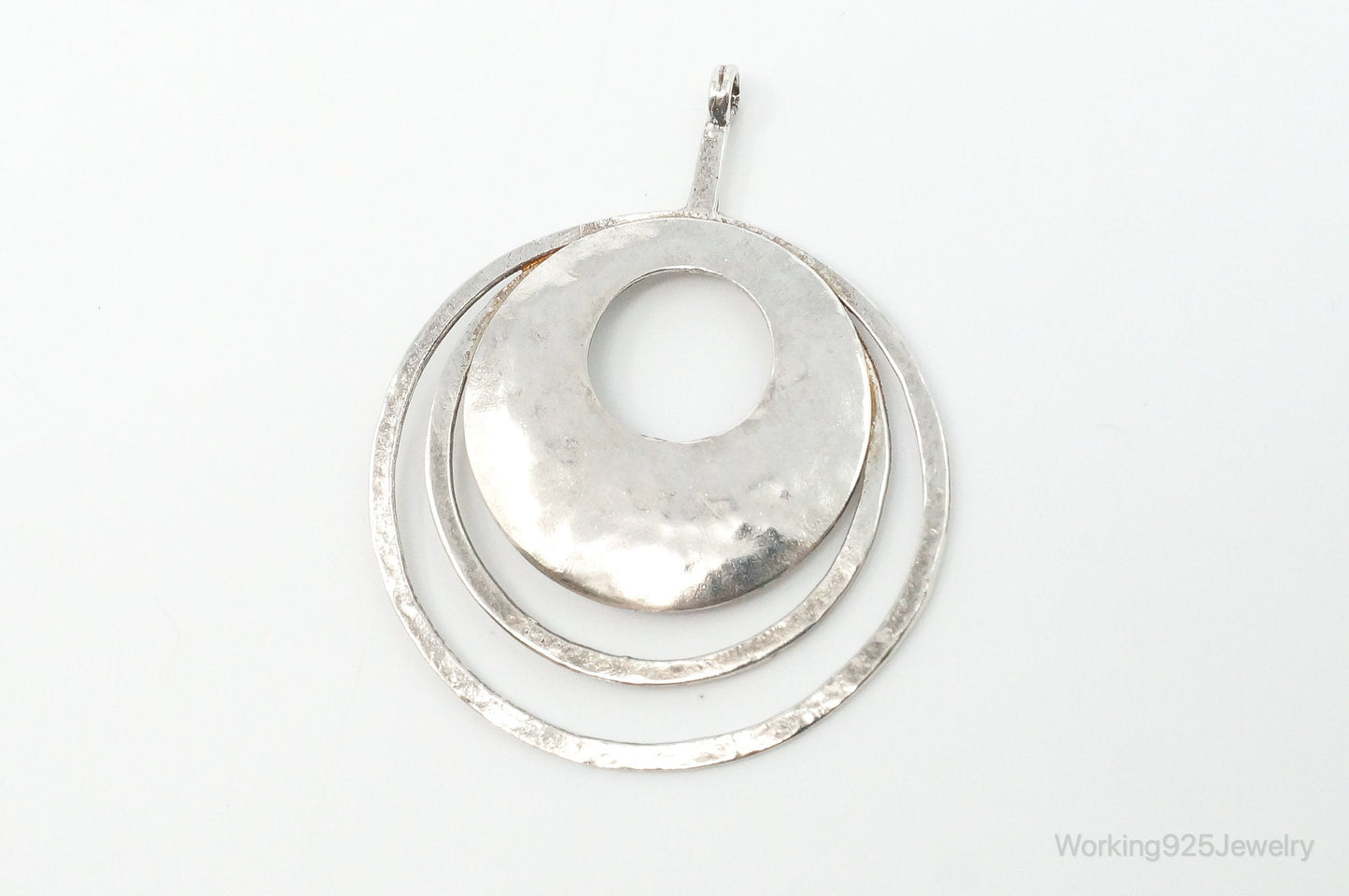 Retired Silpada Hammered Rings Sterling Silver Necklace Pendant
