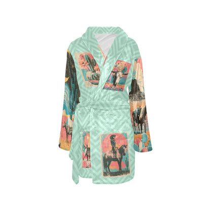 Baha Ranch Honky Tonk Kitsch Cowgal Miky Fleece Plush Robe