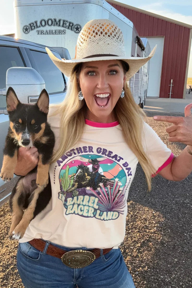 Barrel Racer Land Ringer Tee