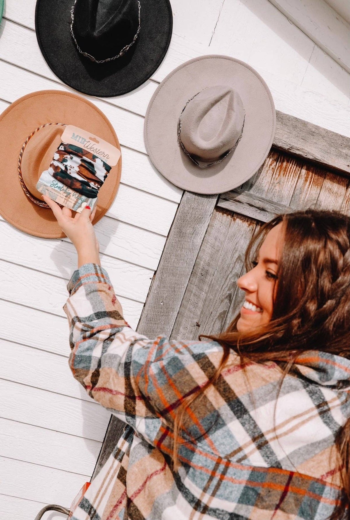 Brown Cowhide Stretchy Wrap