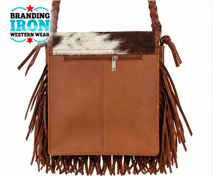 Calamity Jane Hair-on-Hide Fringe Crossbody Purse | Branding Iron Western Wear