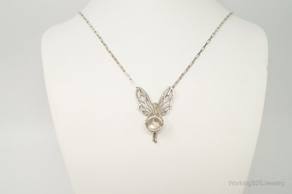 Vintage Fairy Glass Marble Sterling Silver Necklace